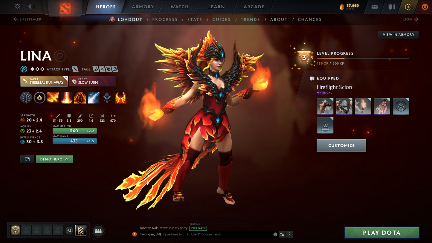 Archon I | MMR: 2178 | Behavior Score: 9555 | Terrorblade Arcana | Rare Wraith King Cache Set | Many Immortals & Sets | Trophy Level: 90 | Full Access