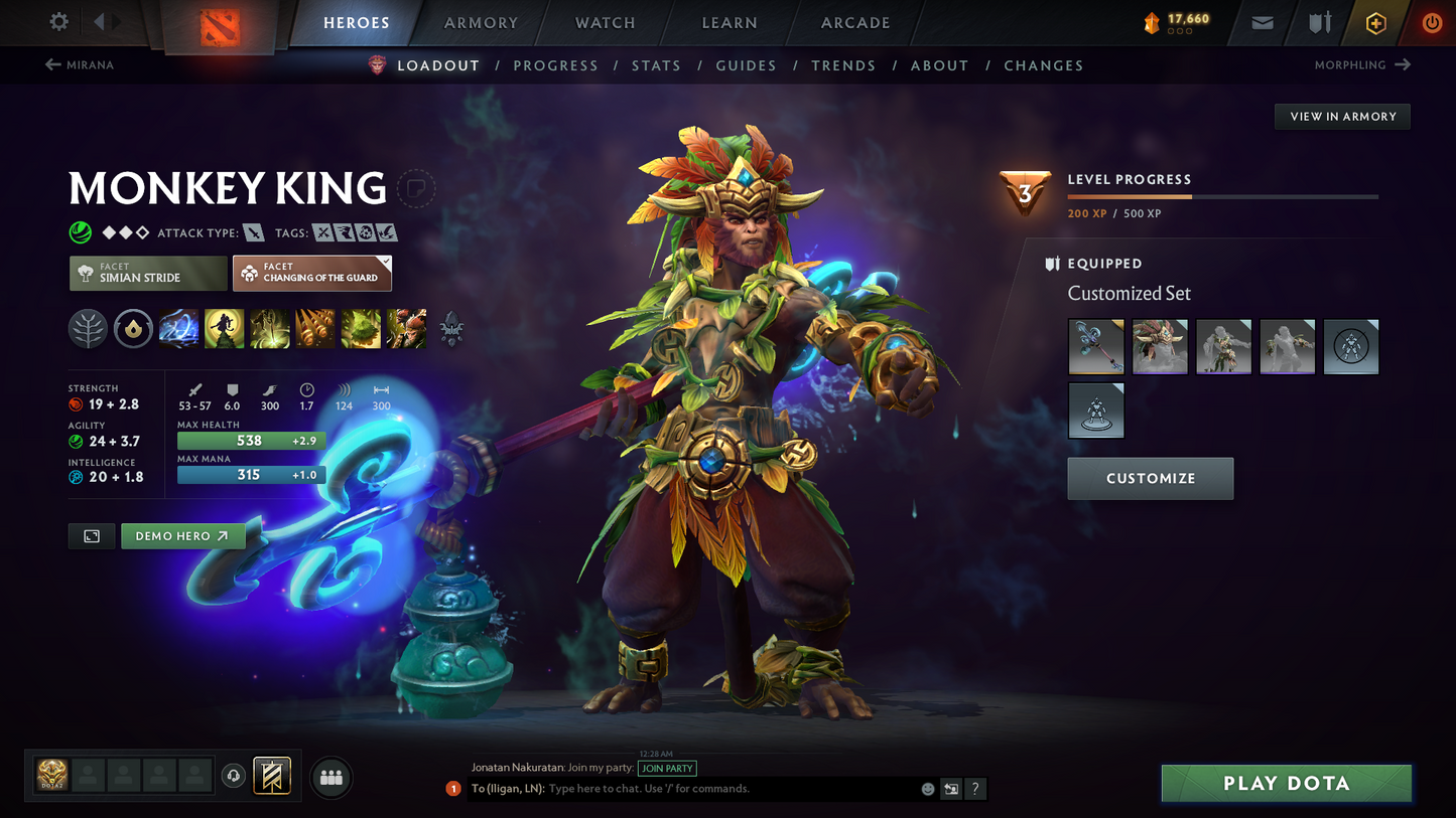 Archon I | MMR: 2178 | Behavior Score: 9555 | Terrorblade Arcana | Rare Wraith King Cache Set | Many Immortals & Sets | Trophy Level: 90 | Full Access