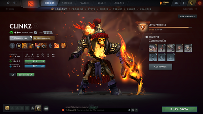 Archon I | MMR: 2178 | Behavior Score: 9555 | Terrorblade Arcana | Rare Wraith King Cache Set | Many Immortals & Sets | Trophy Level: 90 | Full Access