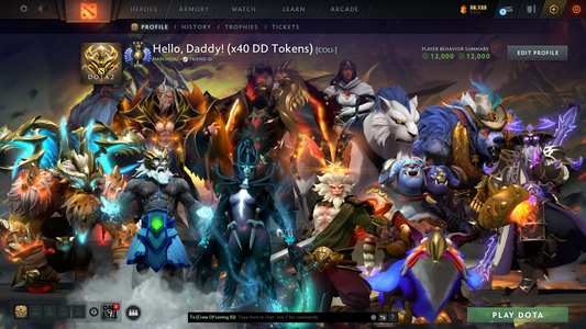 Divine III | MMR: 5083 | Behavior Score: 12000 | x40 MMR DD TOKENS | 4 Arcanas: Phantom Assassin, Monkey King, Zeus, Ogre Magi | 10th Anniversary Sets | 2,000+ Matches | Mainpool | Trophy Level: 261| Full Access