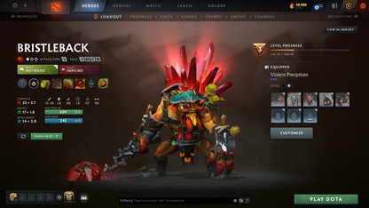 Archon V | MMR: 2872 | 9,800+ Hours Played | Behavior Score: 7718 | 2 Arcanas: Pudge & Lina | Rare Cavern Crawl Sets | 9,825 Matches Played | Mainpool | Trophy Level: 477 | Full Access