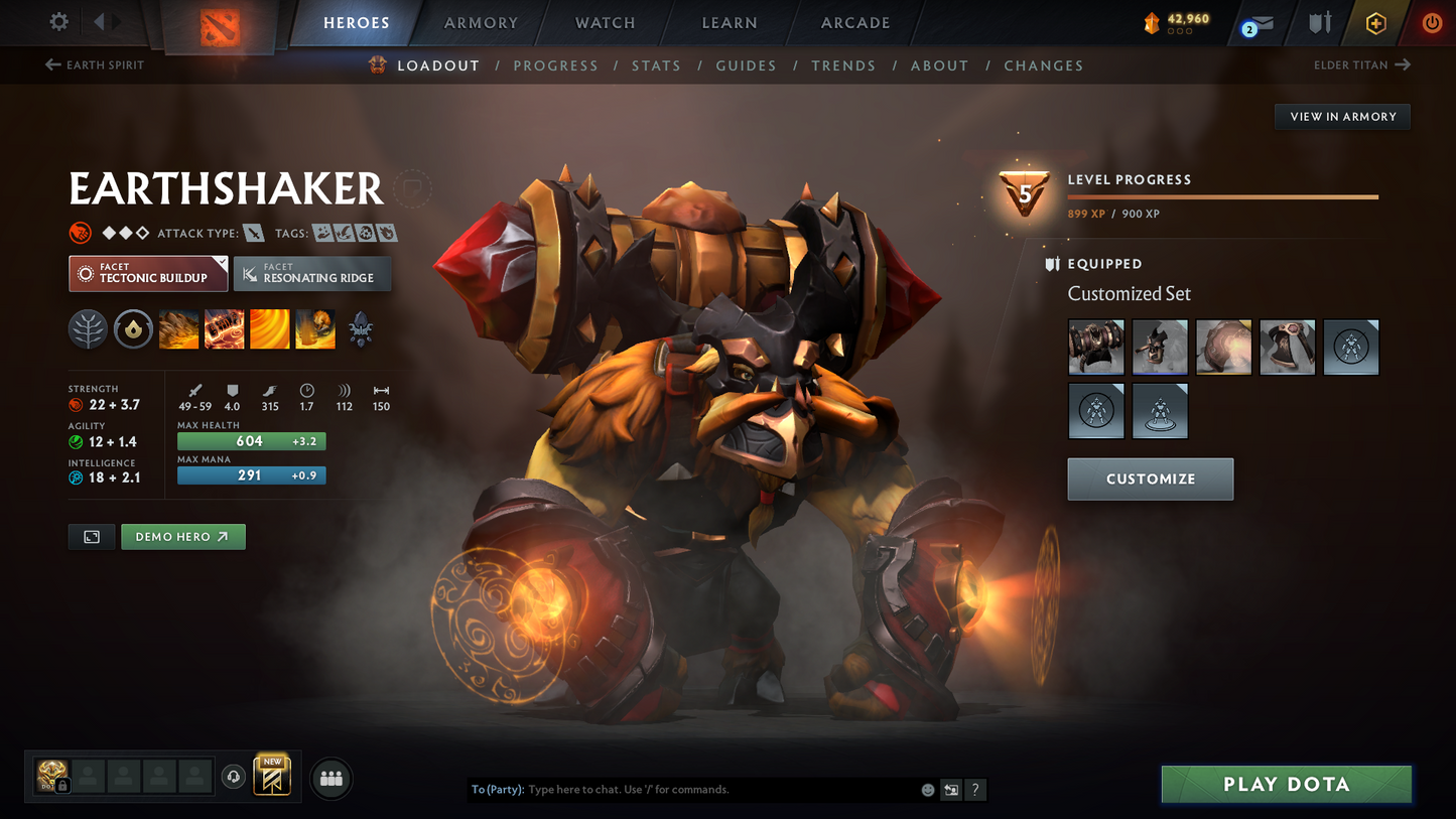 Archon V | MMR: 2872 | 9,800+ Hours Played | Behavior Score: 7718 | 2 Arcanas: Pudge & Lina | Rare Cavern Crawl Sets | 9,825 Matches Played | Mainpool | Trophy Level: 477 | Full Access