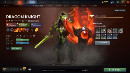 Archon V | MMR: 2872 | 9,800+ Hours Played | Behavior Score: 7718 | 2 Arcanas: Pudge & Lina | Rare Cavern Crawl Sets | 9,825 Matches Played | Mainpool | Trophy Level: 477 | Full Access
