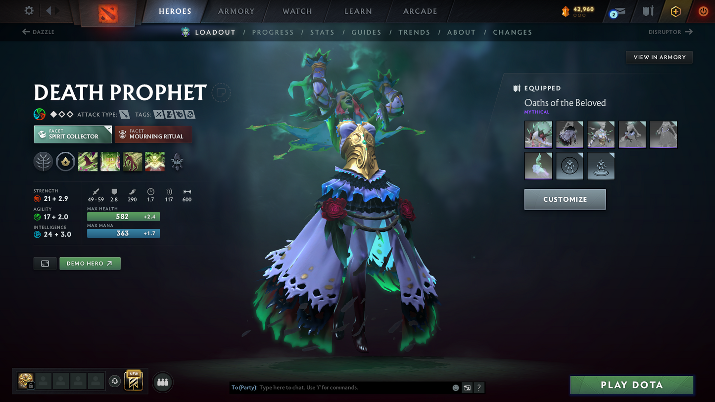 Archon V | MMR: 2872 | 9,800+ Hours Played | Behavior Score: 7718 | 2 Arcanas: Pudge & Lina | Rare Cavern Crawl Sets | 9,825 Matches Played | Mainpool | Trophy Level: 477 | Full Access