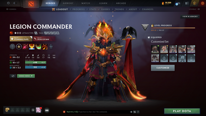 Archon I | MMR: 2335 | Behavior Score: 10347 | 2 Arcanas: Legion Commander & Juggernaut | Many Immortals & Sets Inside | Fast Queue | Full Access