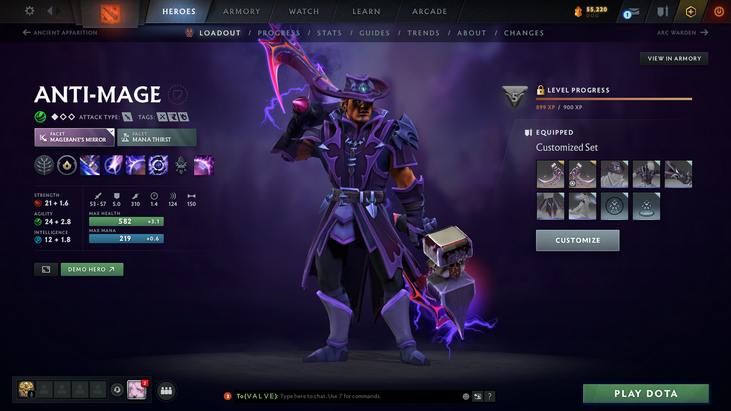 Archon I | MMR: 2335 | Behavior Score: 10347 | 2 Arcanas: Legion Commander & Juggernaut | Many Immortals & Sets Inside | Fast Queue | Full Access