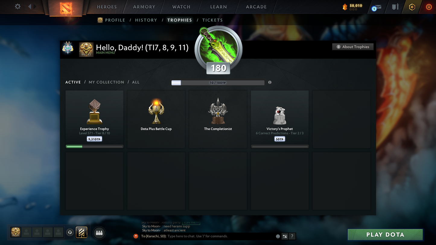 Archon II | MMR: 2433 - Behavior: 12000 | Battlepass: TI7, TI8, TI9, TI11 | 11,264 Hours Played | Arcanas: Earthshaker, IO, Razor, Void | 6 Arcanas In Total | 4 Latest Personas | 4 Exclusive Terrains | Tons of Collector's Cache and Items