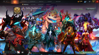 Guardian I | MMR: 707 - Behavior: 12000 | 5 Arcanas: Juggernaut, Phantom Assassin, Legion Commander, Pudge, Lina | Phantom Assassin Persona | Many Cache Sets Inside | Many Immortals | Full Access | Mainpool | Trophy Level: 214+