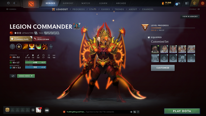 Guardian I | MMR: 707 - Behavior: 12000 | 5 Arcanas: Juggernaut, Phantom Assassin, Legion Commander, Pudge, Lina | Phantom Assassin Persona | Many Cache Sets Inside | Many Immortals | Full Access | Mainpool | Trophy Level: 214+