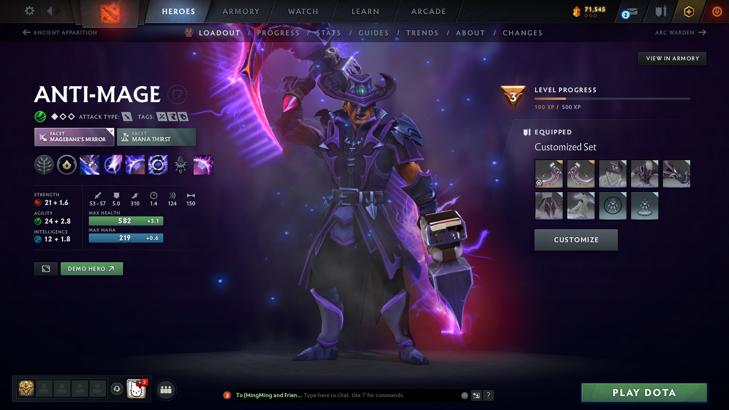 Guardian I | MMR: 707 - Behavior: 12000 | 5 Arcanas: Juggernaut, Phantom Assassin, Legion Commander, Pudge, Lina | Phantom Assassin Persona | Many Cache Sets Inside | Many Immortals | Full Access | Mainpool | Trophy Level: 214+