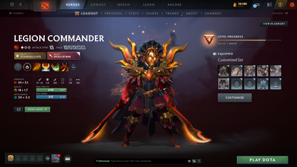 Guardian I | MMR: 639 - Behavior: 11403 | Legion Commander Arcana | 4 Latest Personas: Phantom Assassin, Invoker, Anti Mage, Crystal Maiden | Tons of Latest Cache Sets Inside | Many Immortals | Full Access | Mainpool | Trophy Level: 198+
