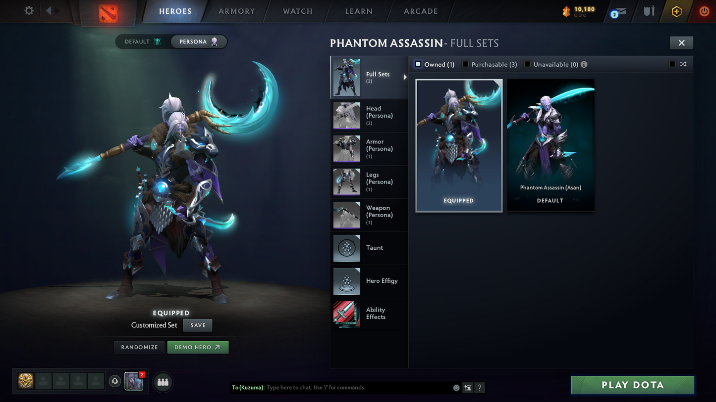 Guardian I | MMR: 639 - Behavior: 11403 | Legion Commander Arcana | 4 Latest Personas: Phantom Assassin, Invoker, Anti Mage, Crystal Maiden | Tons of Latest Cache Sets Inside | Many Immortals | Full Access | Mainpool | Trophy Level: 198+