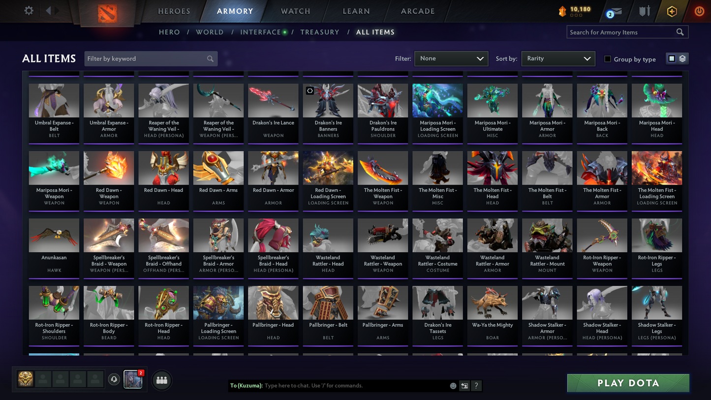 Guardian I | MMR: 639 - Behavior: 11403 | Legion Commander Arcana | 4 Latest Personas: Phantom Assassin, Invoker, Anti Mage, Crystal Maiden | Tons of Latest Cache Sets Inside | Many Immortals | Full Access | Mainpool | Trophy Level: 198+