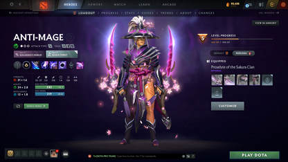 Archon II | MMR: 2490 | Behavior Score: 12000 | Windranger Arcana | 4 Personas: Invoker, Pudge, PA & AM | Tons of Cache Sets & Immortals Inside | Mainpool | Full Access | Trophy Level: 127