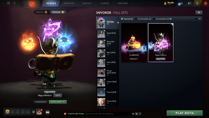 Archon II | MMR: 2490 | Behavior Score: 12000 | Windranger Arcana | 4 Personas: Invoker, Pudge, PA & AM | Tons of Cache Sets & Immortals Inside | Mainpool | Full Access | Trophy Level: 127