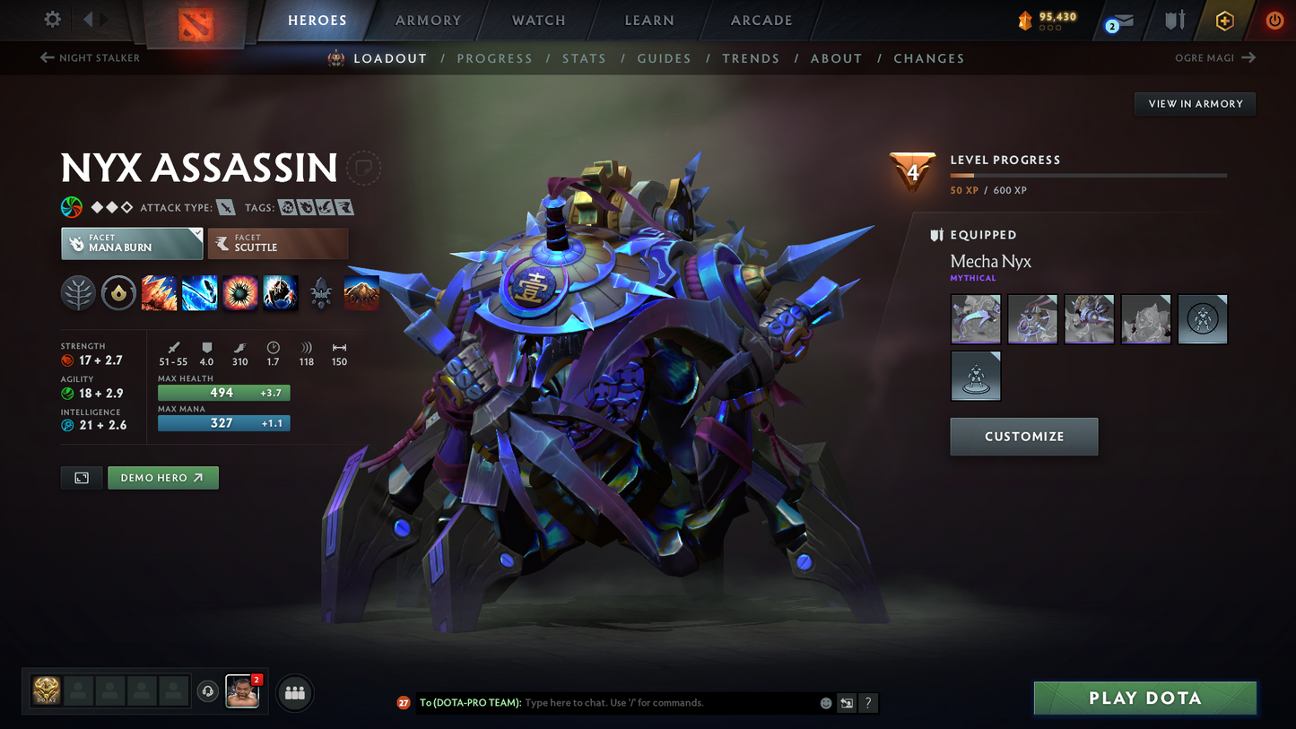 Archon II | MMR: 2490 | Behavior Score: 12000 | Windranger Arcana | 4 Personas: Invoker, Pudge, PA & AM | Tons of Cache Sets & Immortals Inside | Mainpool | Full Access | Trophy Level: 127
