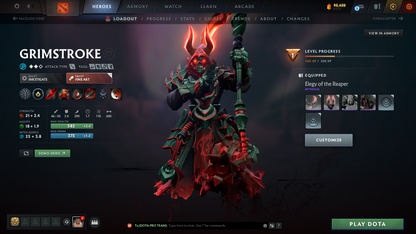 Archon II | MMR: 2490 | Behavior Score: 12000 | Windranger Arcana | 4 Personas: Invoker, Pudge, PA & AM | Tons of Cache Sets & Immortals Inside | Mainpool | Full Access | Trophy Level: 127