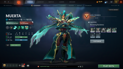 Archon II | MMR: 2490 | Behavior Score: 12000 | Windranger Arcana | 4 Personas: Invoker, Pudge, PA & AM | Tons of Cache Sets & Immortals Inside | Mainpool | Full Access | Trophy Level: 127