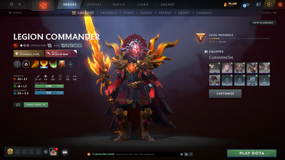 Archon II | MMR: 2490 | Behavior Score: 12000 | Windranger Arcana | 4 Personas: Invoker, Pudge, PA & AM | Tons of Cache Sets & Immortals Inside | Mainpool | Full Access | Trophy Level: 127