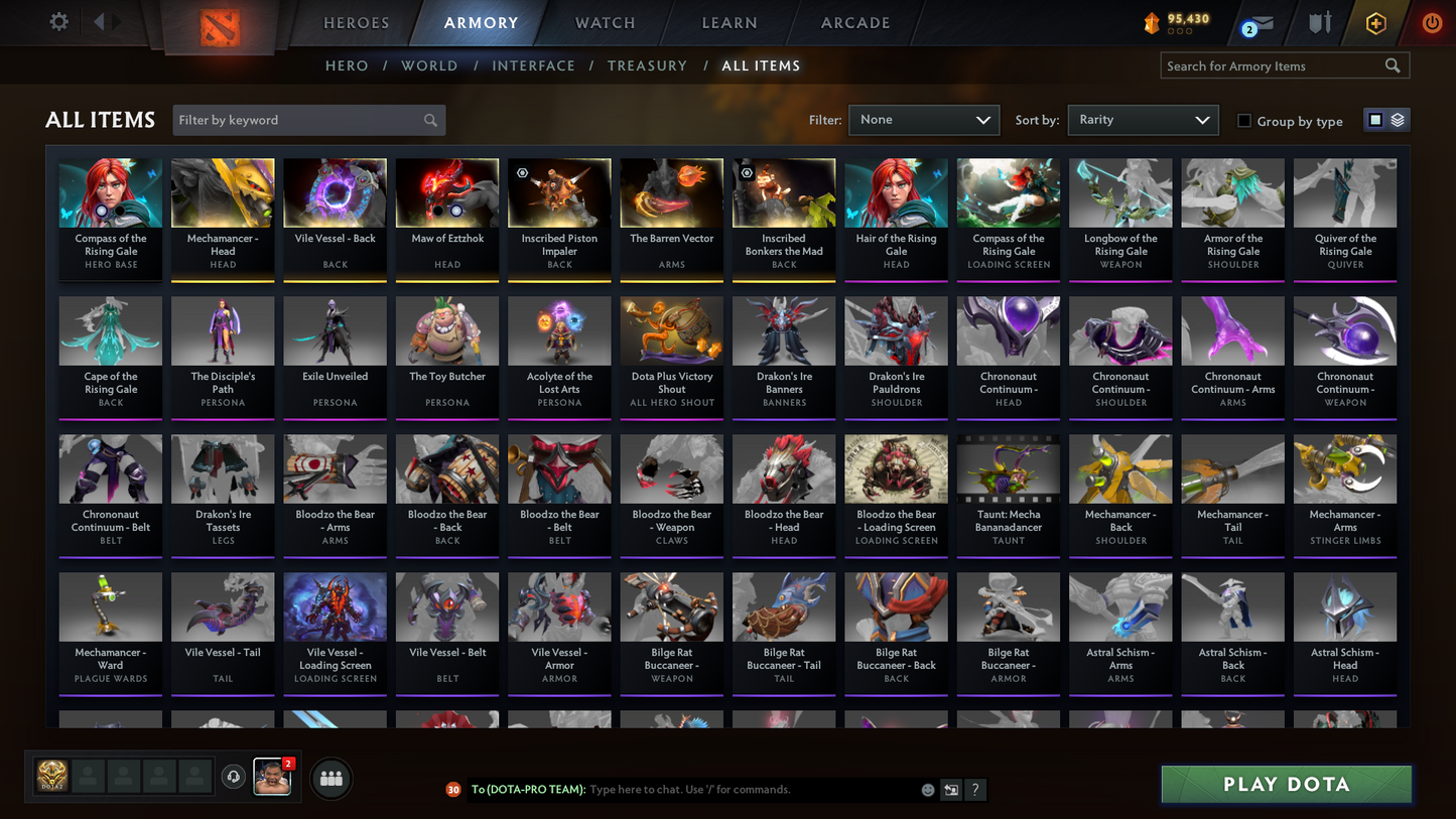 Archon II | MMR: 2490 | Behavior Score: 12000 | Windranger Arcana | 4 Personas: Invoker, Pudge, PA & AM | Tons of Cache Sets & Immortals Inside | Mainpool | Full Access | Trophy Level: 127