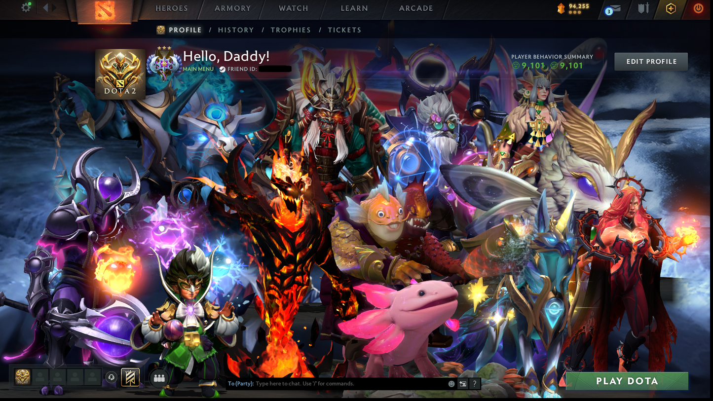 Ancient III | MMR: 4114 | Behavior Score: 9101 | Shadow Fiend & Ogre Arcana | CM & Invoker Persona | Latest Cache Sets | Many Items & Immortals Inside | 1200+ Hours Played | Mainpool | Trophy Level: 162 | Full Access