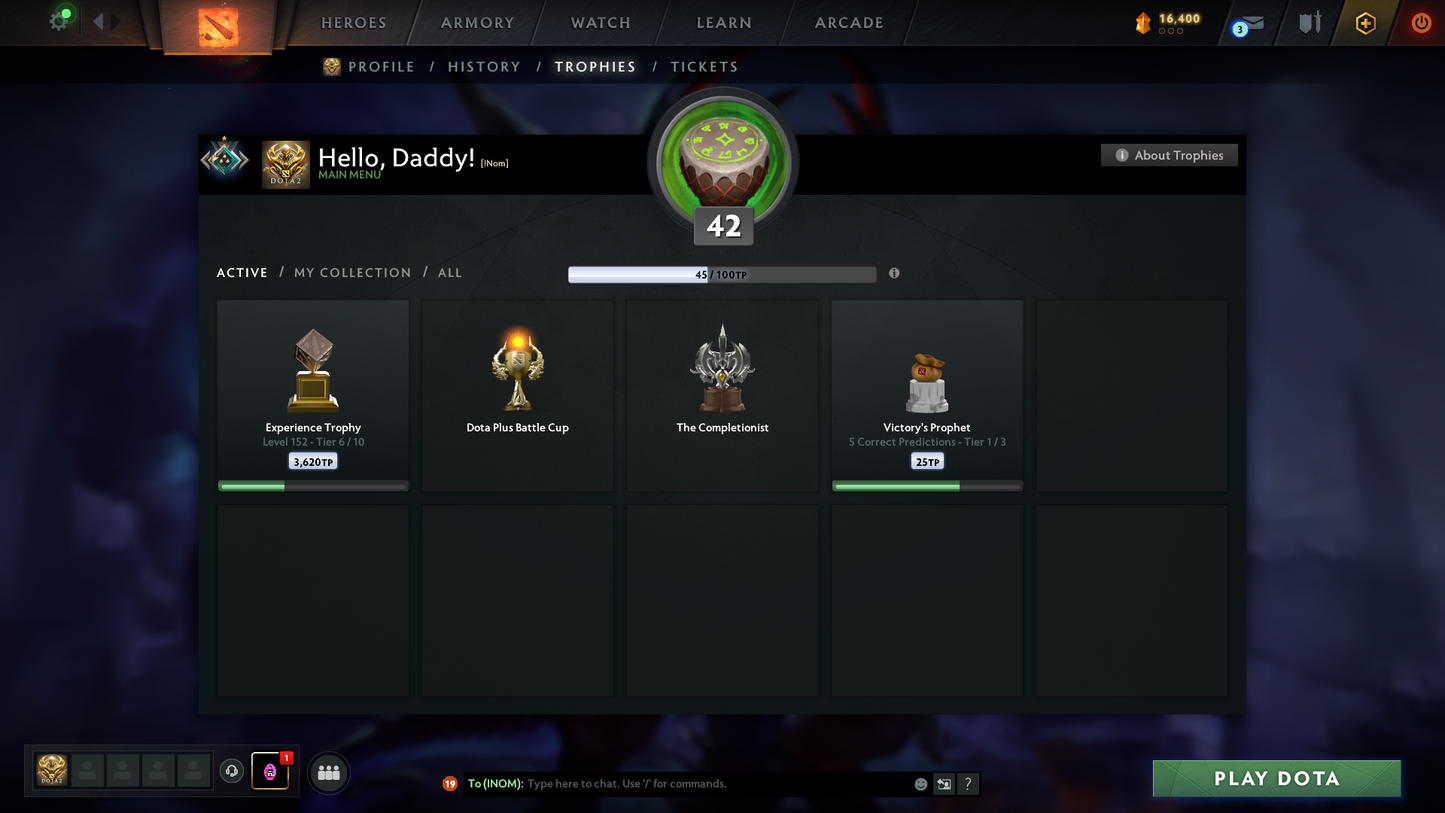 Crusader I | MMR: 1495 | Behavior Score: 12000 | Juggernaut Arcana | Pudge & CM Personas| Latest Cache Sets & Many Items Inside | Mainpool | Trophy Level: 152 | Full Access