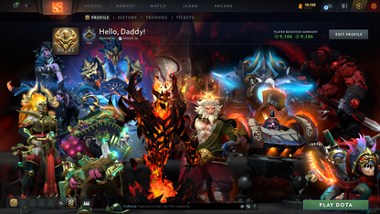 Guardian I | MMR: 821 - Behavior: 9106 | 2 Arcanas: Shadow Fiend & Monkey King | Many Sets & Items Inside | Full Access | Mainpool | Trophy Level: 136+