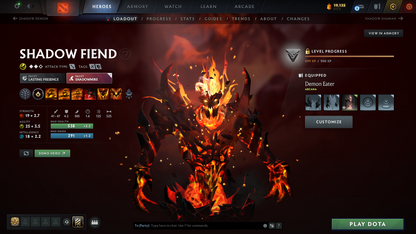 Guardian I | MMR: 821 - Behavior: 9106 | 2 Arcanas: Shadow Fiend & Monkey King | Many Sets & Items Inside | Full Access | Mainpool | Trophy Level: 136+