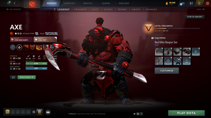 Guardian I | MMR: 821 - Behavior: 9106 | 2 Arcanas: Shadow Fiend & Monkey King | Many Sets & Items Inside | Full Access | Mainpool | Trophy Level: 136+