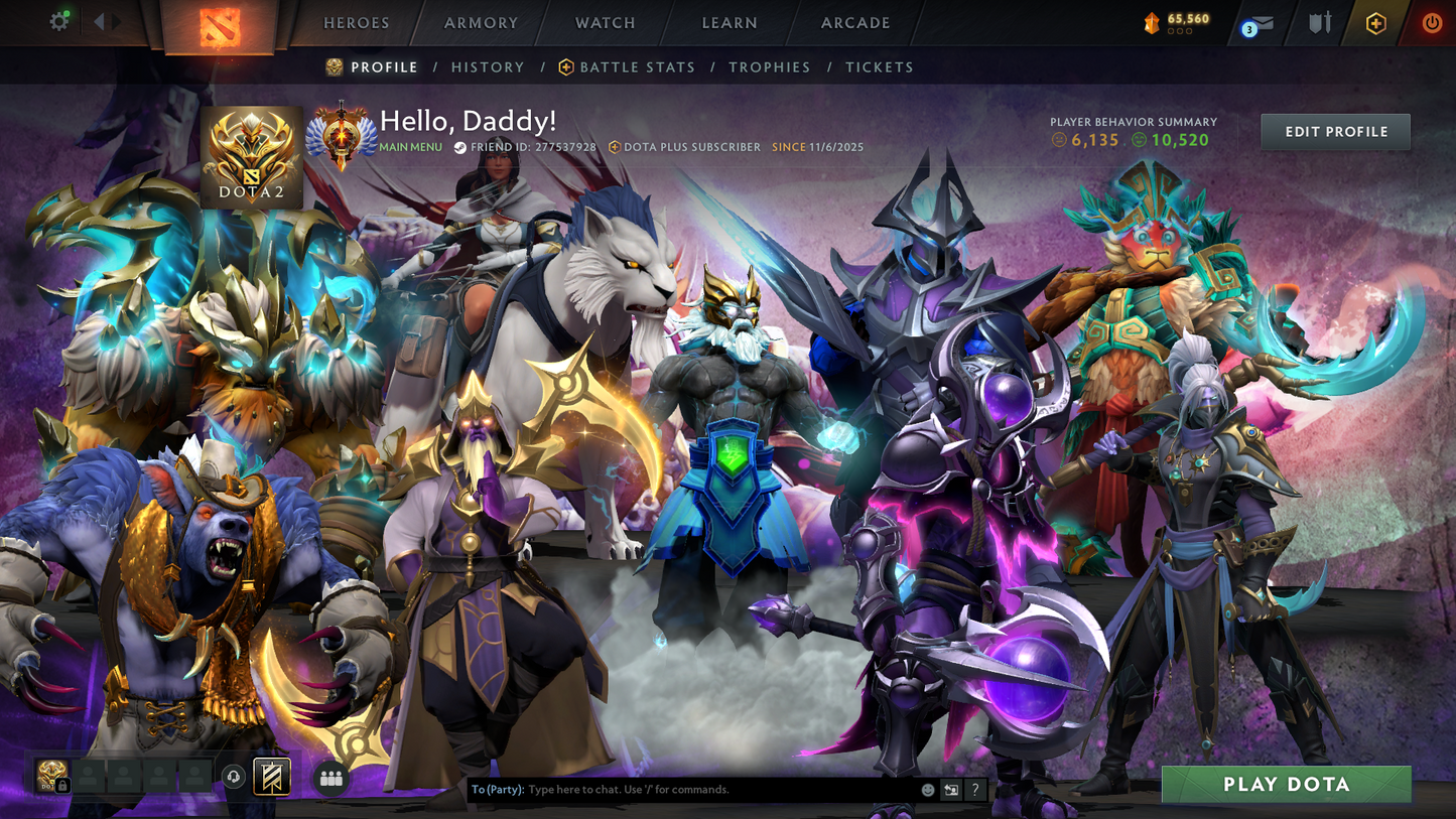 Immortal | MMR 5604 | Behavior 10520 | Mainpool | Zeus Arcana | Fully Stacked with Latest Cache Sets & Items | Trophy Level: 235