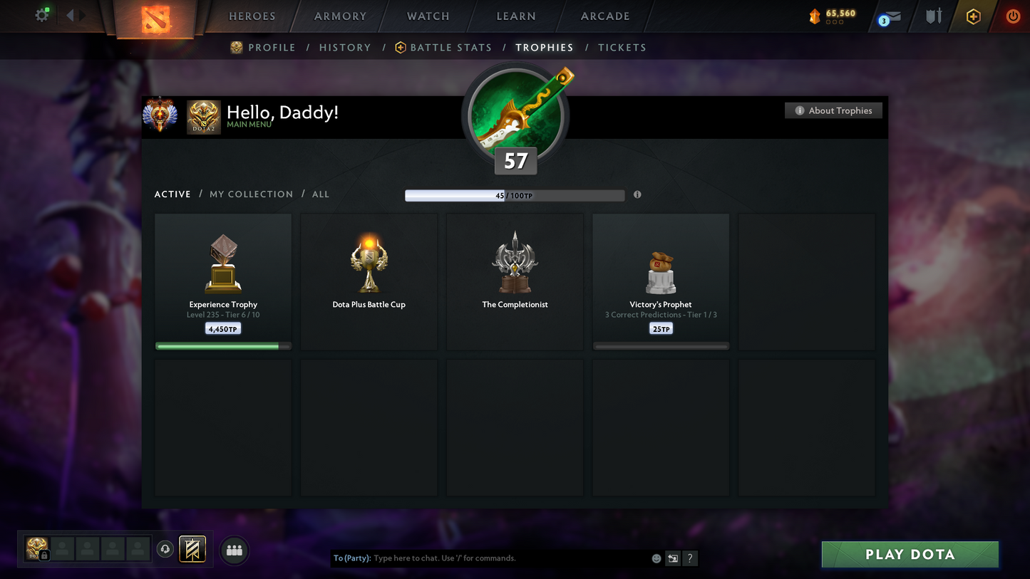 Immortal | MMR 5604 | Behavior 10520 | Mainpool | Zeus Arcana | Fully Stacked with Latest Cache Sets & Items | Trophy Level: 235