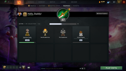 Immortal | MMR 5604 | Behavior 10520 | Mainpool | Zeus Arcana | Fully Stacked with Latest Cache Sets & Items | Trophy Level: 235