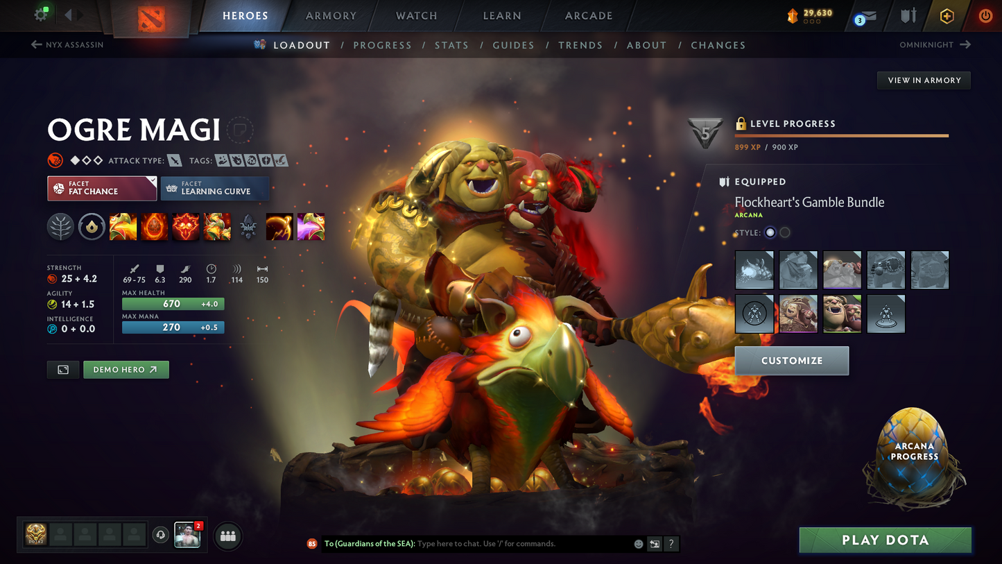 Divine II | MMR: 4728 - Behavior: 9525 | Mainpool | Ogre Magi Arcana | 1900 Matches | Quick Que Match | Quick Delivery