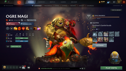 Divine II | MMR: 4728 - Behavior: 9525 | Mainpool | Ogre Magi Arcana | 1900 Matches | Quick Que Match | Quick Delivery