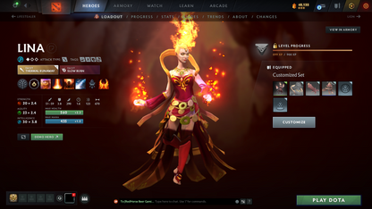 Divine II | MMR: 4713 | Conduct: 11403 | 3 Arcanas: Shadow Fiend, Crystal Maiden & Lina | 2,000+ Matches | Mainpool | Fully Stacked with Sets & Items