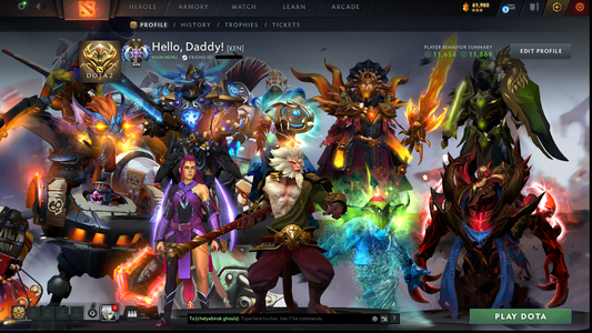 Ancient II | MMR: 4134 | Behavior Score: 11869 | Monkey King Arcana | Anti Mage Persona | Many Sets & Immortals Inside | 1200+ Hours Played | Mainpool | Trophy Level: 160 | Full Access