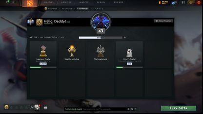 Ancient II | MMR: 4134 | Behavior Score: 11869 | Monkey King Arcana | Anti Mage Persona | Many Sets & Immortals Inside | 1200+ Hours Played | Mainpool | Trophy Level: 160 | Full Access