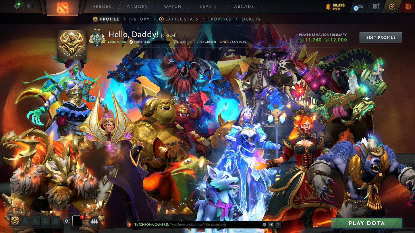 Archon II | MMR: 2402 | Behavior Score: 12000 | 2 Arcanas: Ogre Magi & Crystal Maiden | Mirana Persona | Many Items & Immortals Inside | 10th Anniversary Sets | 3000+ Hours Played | Mainpool | Trophy Level: 266 | Full Access