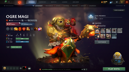 Archon II | MMR: 2402 | Behavior Score: 12000 | 2 Arcanas: Ogre Magi & Crystal Maiden | Mirana Persona | Many Items & Immortals Inside | 10th Anniversary Sets | 3000+ Hours Played | Mainpool | Trophy Level: 266 | Full Access