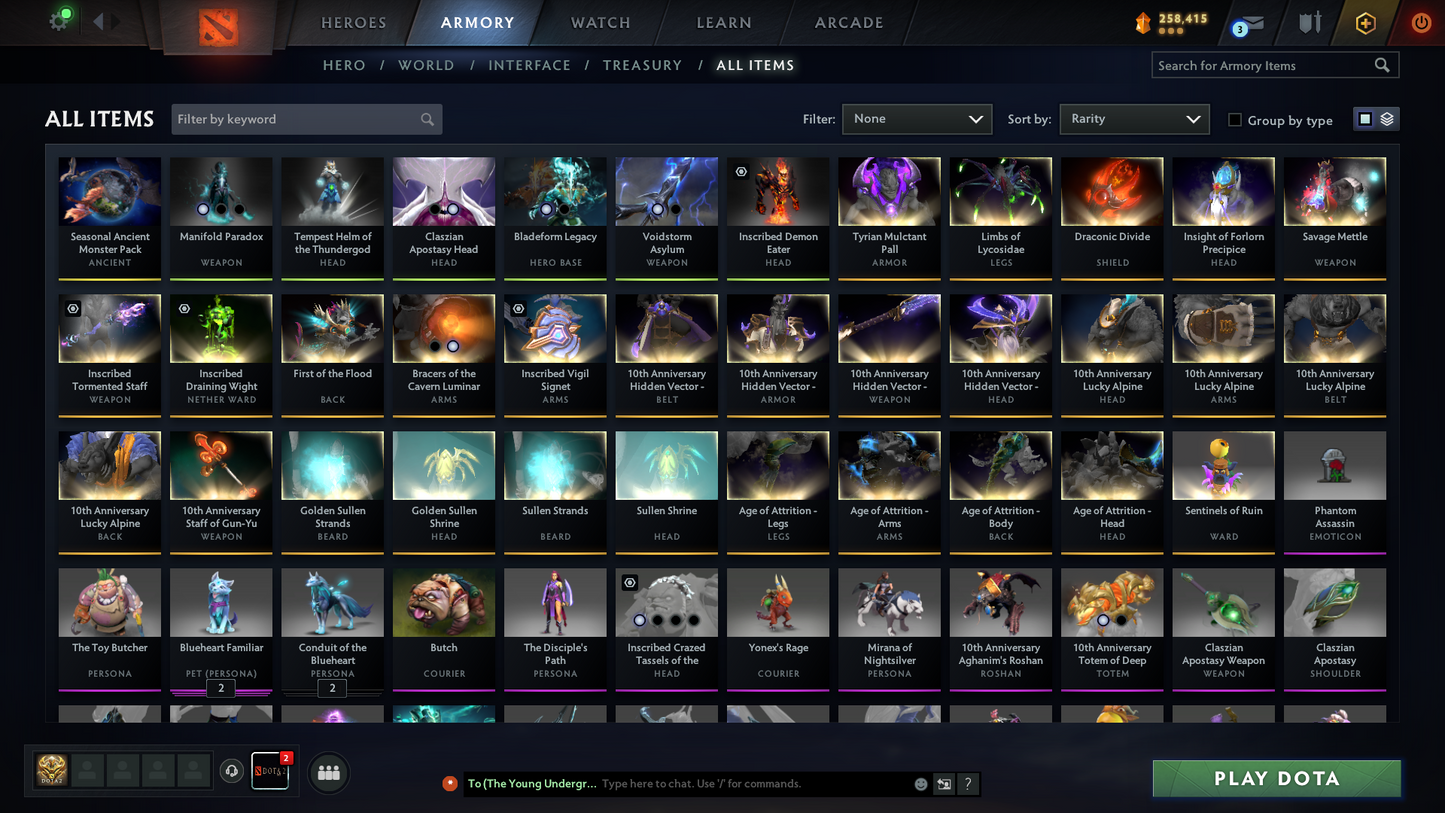 Battlepass: TI11 | Arcanas: Faceless Void (LVL 2), Razor, Shadow Fiend, Phantom Assassin, Zeus, Juggernaut | ALL 6 Personas | Fully Stacked with Expensive Cache Sets