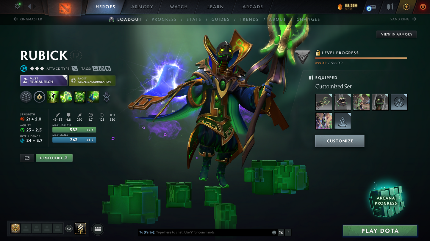 Immortal | MMR: 6034 | Behavior: 11204 | 2066 Hours Played | 3 Arcanas: SF, Rubick, Pudge  | AM Persona | Fully Stacked with Items | Mainpool | High Trophy
