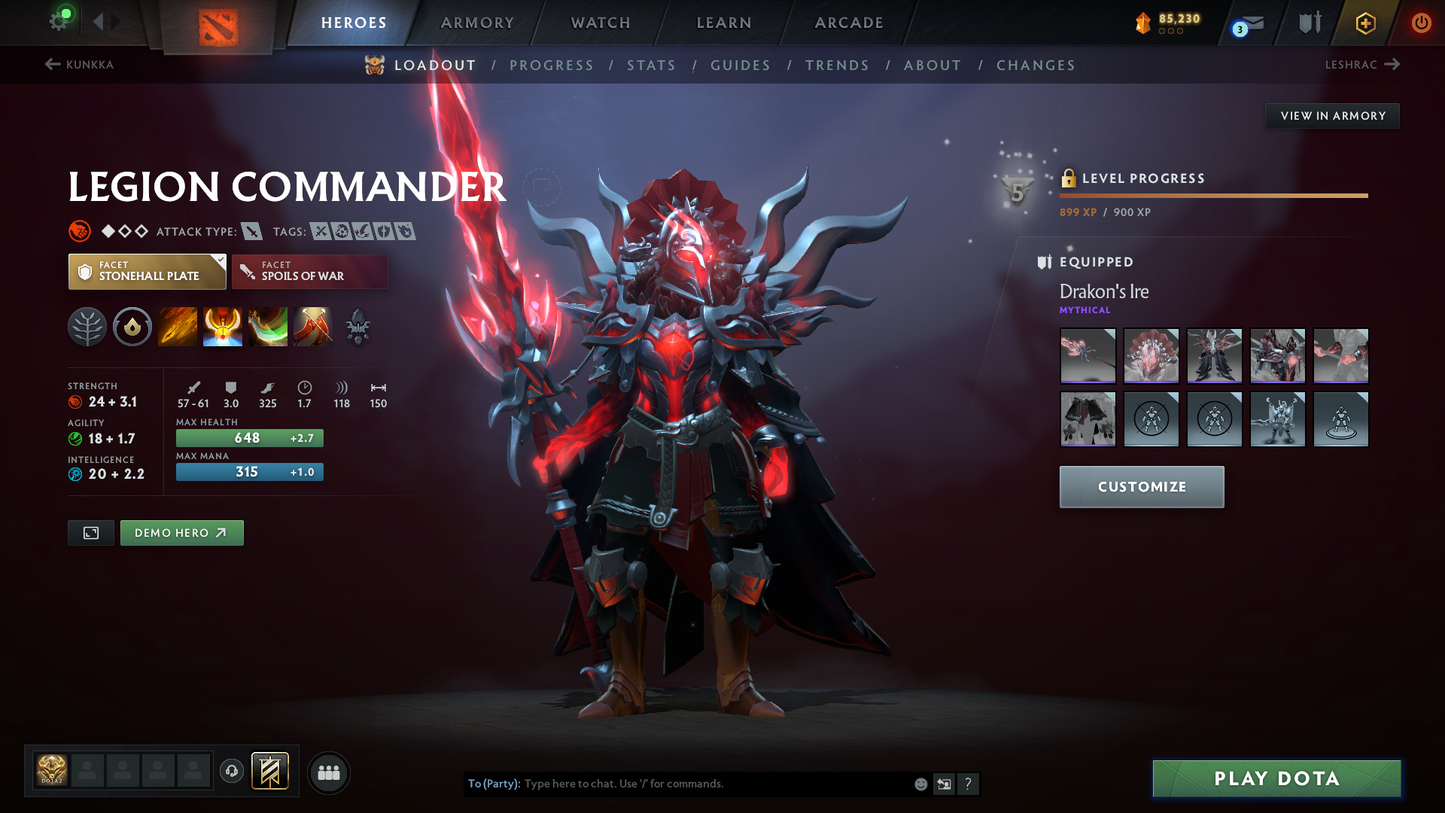 Immortal | MMR: 6034 | Behavior: 11204 | 2066 Hours Played | 3 Arcanas: SF, Rubick, Pudge  | AM Persona | Fully Stacked with Items | Mainpool | High Trophy