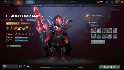 Crusader V | MMR 2196 | Behavior 10771 | Mainpool | Shadow Fiend Arcana | Stacked with Sets & Items | 1100+ Matches Played | 1300+ Hours Played