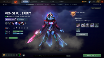 Crusader V | MMR 2196 | Behavior 10771 | Mainpool | Shadow Fiend Arcana | Stacked with Sets & Items | 1100+ Matches Played | 1300+ Hours Played