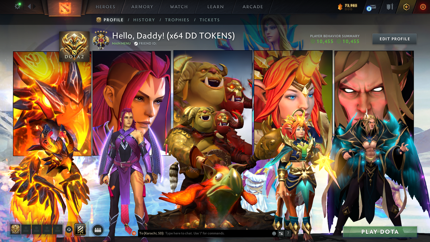 Legend V | MMR: 3751 | Behavior Score: 10455 | x64 MMR DD TOKENS | 4363 Hours Played | Ogre Magi Arcana | AM Persona | Many Immortals & Sets Inside | Fast Queue | Full Access