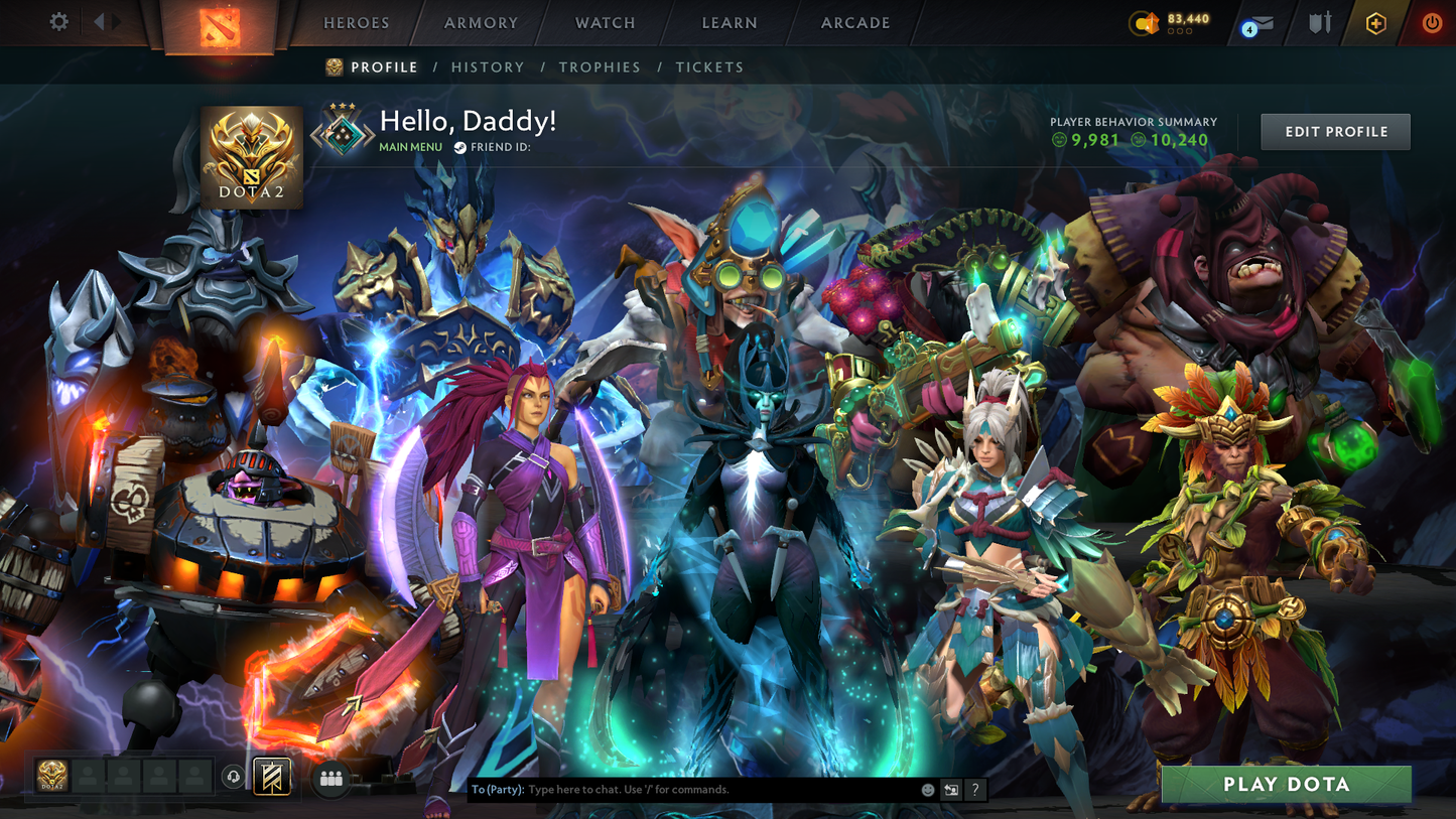 Crusader III | MMR: 1748 | Behavior Score: 10240 | Phantom Assassin Arcana | AM Persona | Many Items & Immortals Inside | Mainpool | Trophy Level: 144 | Full Access