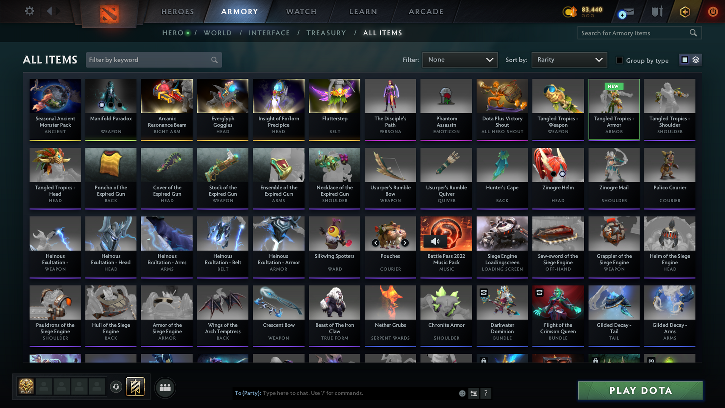 Crusader III | MMR: 1748 | Behavior Score: 10240 | Phantom Assassin Arcana | AM Persona | Many Items & Immortals Inside | Mainpool | Trophy Level: 144 | Full Access