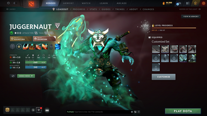 Divine I | MMR 4670 | Behavior 12000 | Juggernaut Arcana | Mirana Persona | Fully Stacked with Immortals and Cache Sets | 1800+ Hours Played | Mainpool