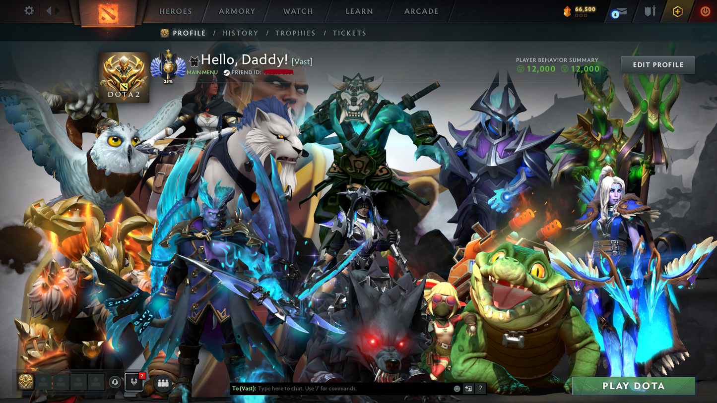 Divine I | MMR 4670 | Behavior 12000 | Juggernaut Arcana | Mirana Persona | Fully Stacked with Immortals and Cache Sets | 1800+ Hours Played | Mainpool