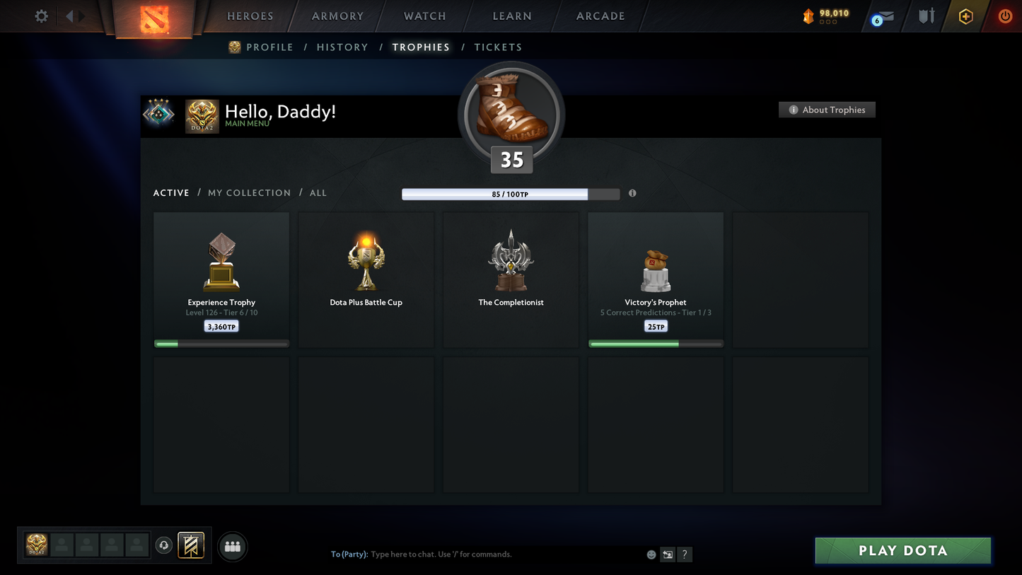 Crusader IV | MMR: 1954 - Behavior: 9294 | Mirana Persona | Complete 10th Anniversary Sets | Many Items & Sets Inside | Full Access | Mainpool | Trophy Level: 126